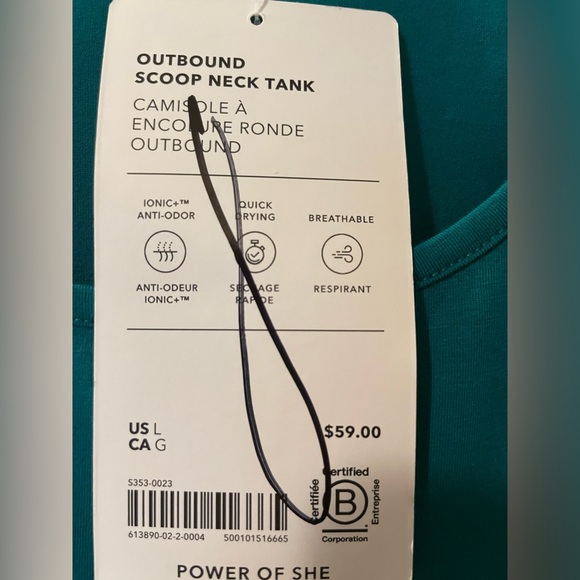 ATHLETA Women’s Outbound Scoop Neck Tank Ruched Tank Top Size Large SO CUTE! - Picture 5 of 6